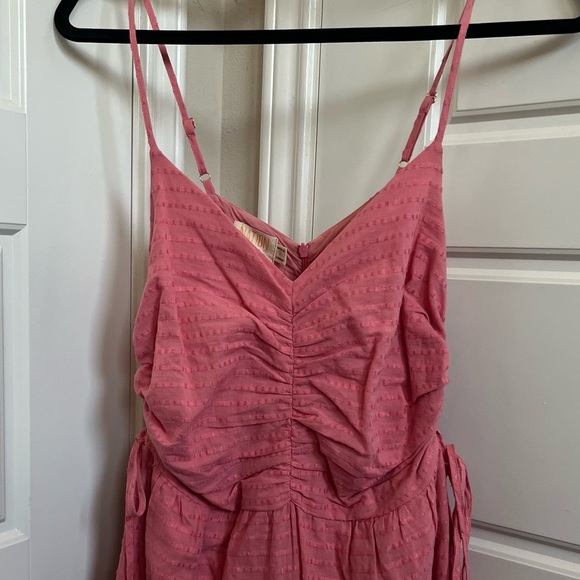 Nation Peppa Ruched Linen-Blend Sundress in Pink Size Small - Picture 5 of 10